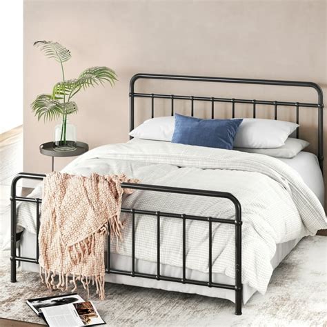 queen metal bed frame platform box spring|zinus queen metal bed frame.